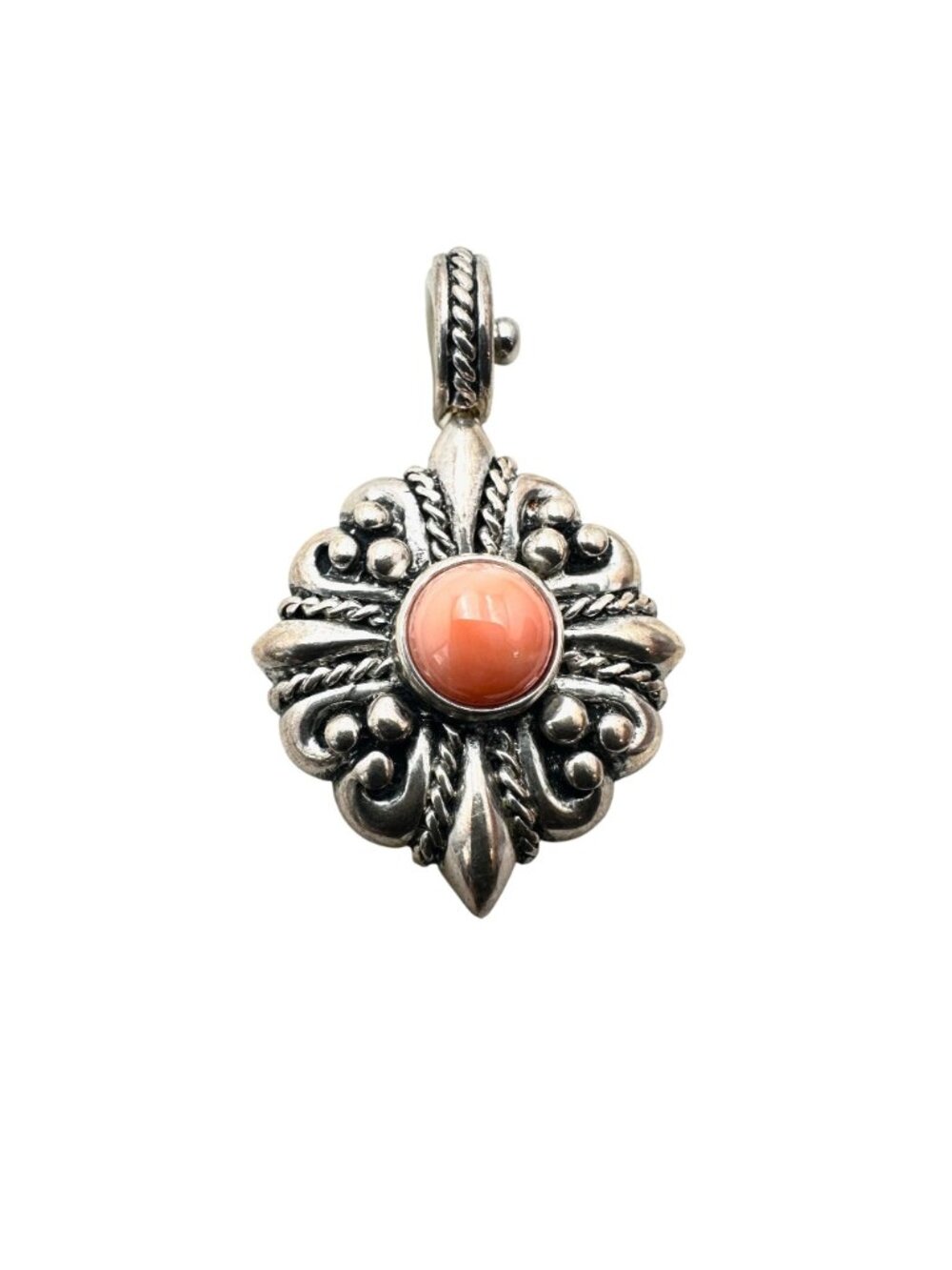 Joseph Esposito Coral Sterling Silver Magnetic Pendant for Necklace - Picture 2 of 3